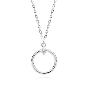 Lantisor argint cu cerc si piatra DiAmanti Z1973NR_W-DIA (Argint 925‰ 1,9 g.)